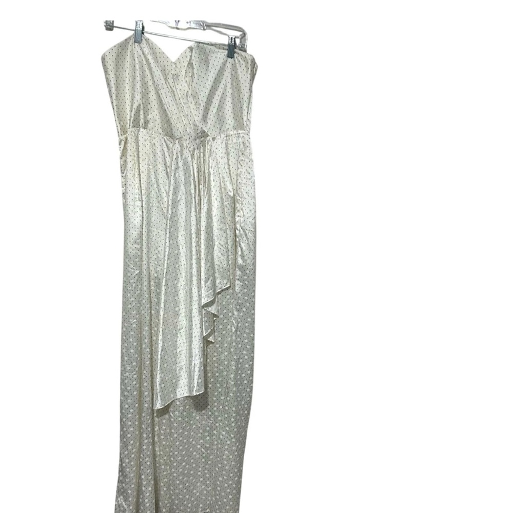 Significant Other New With Tag Strapless Gigi Polka Dot Jumpsuit Ivory Size 10